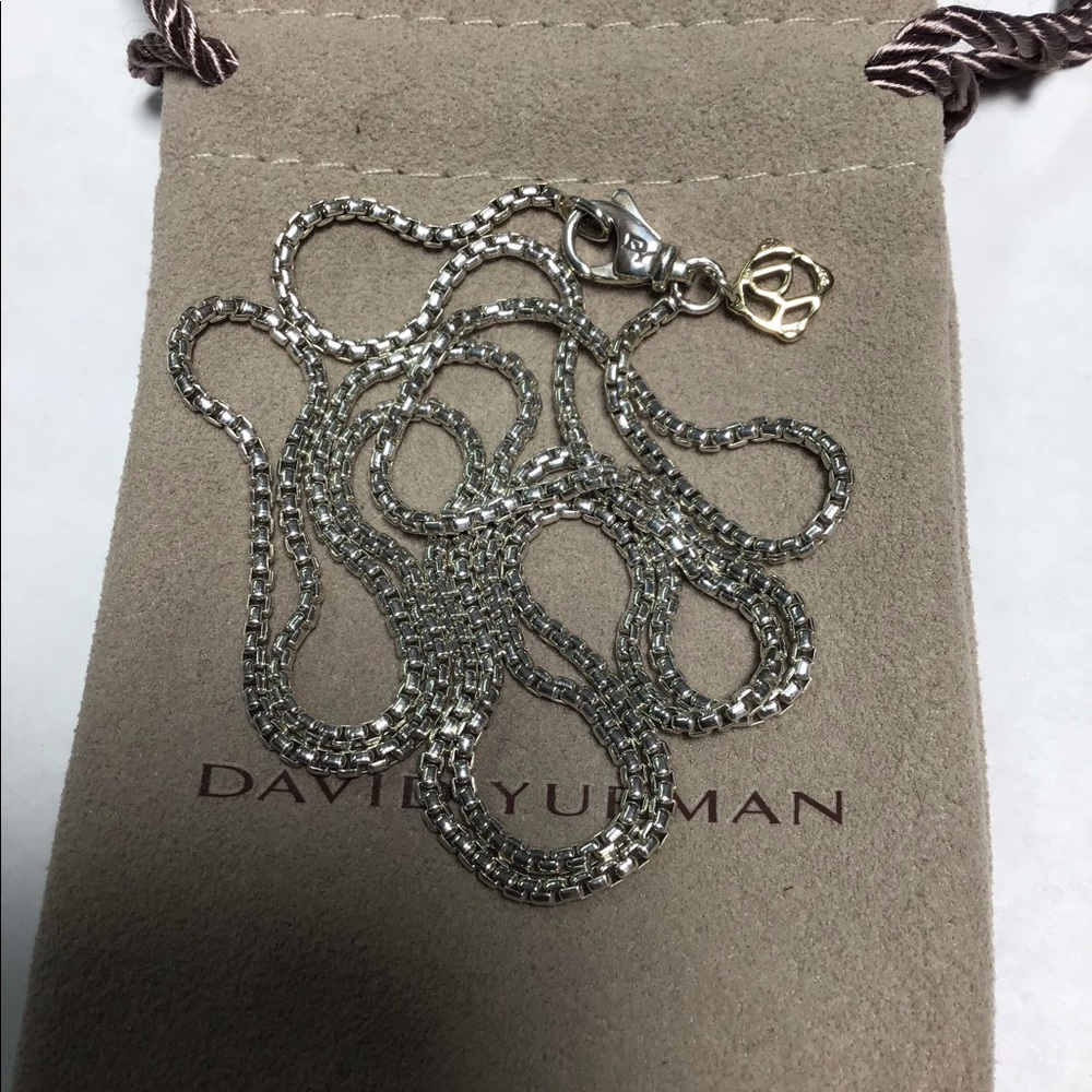David yurman sterling and 14k 2.7mm box chain 20” - Picture 2 of 3